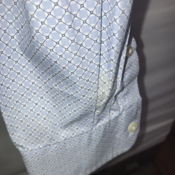 Men's J. Ferrar Blue & White Printed Button Down Shirt - Picture 7 of 12
